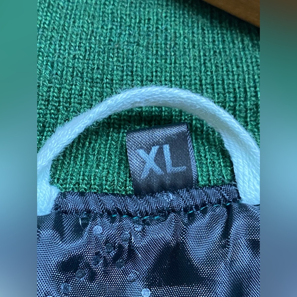 Product Of Society 2006 Varsity Jacket XL Green Wool Bomber Streetwear Y2K VTG - Picture 10 of 16